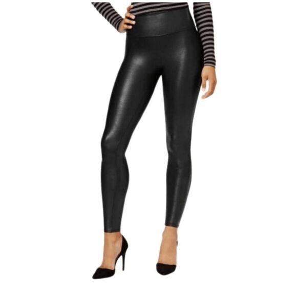 SPANX Faux Leather Leggings 'Black' Size Large - Picture 1 of 3